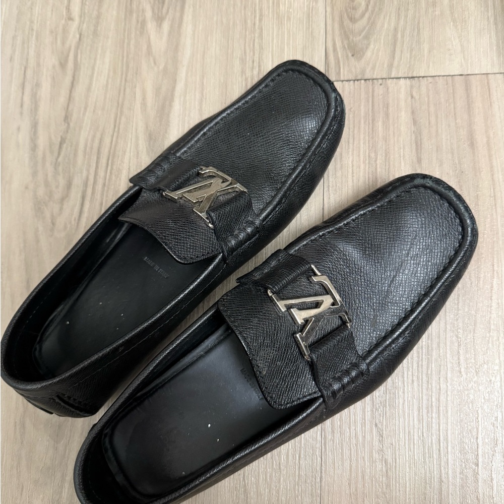 Louis Vuitton Black Leather Loafers